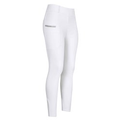 Ridetights fra IR med full silikone grib "Shiny Sparks" Hvid