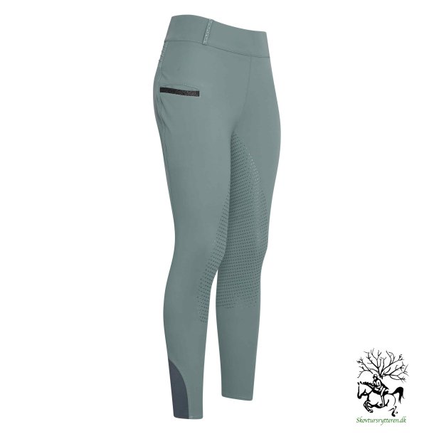  Ridetights fra IR med full silikone grib "Shiny Sparks" Mrk sage grn