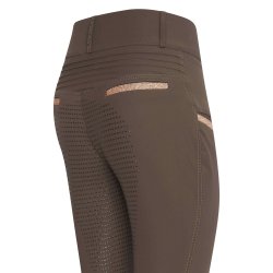Ridetights fra IR med full silikone grib "Shiny Sparks"  Brun