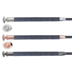 Pisk spring med rosenknop i sort fra Globus  i roseguld eller s�lv - 65 cm