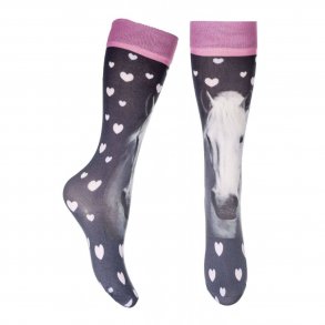 Ridestrmper i Microfiber med heste print fra HKM- flere str