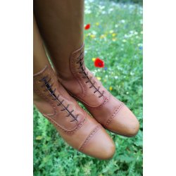 Ridestvler i lder  fra QHP "Sophia" wide str 41 Cognac 