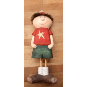 Julebarn dreng  i keramik stor ca 20 cm