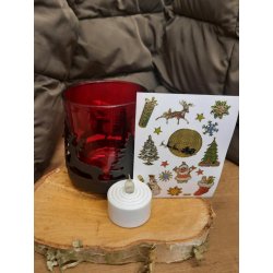 Julefyrfadsstage med lys og klisterm�rke 