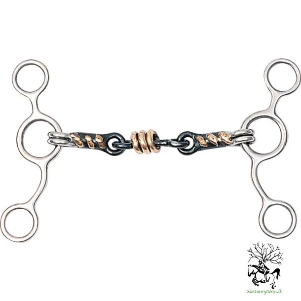3 delt pelham bid i sweet iron/copper 10,5 cm fra Horse Guard