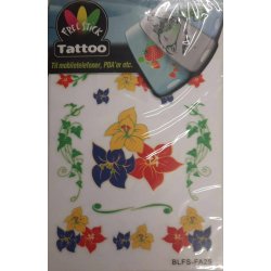 Telefon og I-Pat Klistermrker i tyndt gummi "Tatoo" Blomster