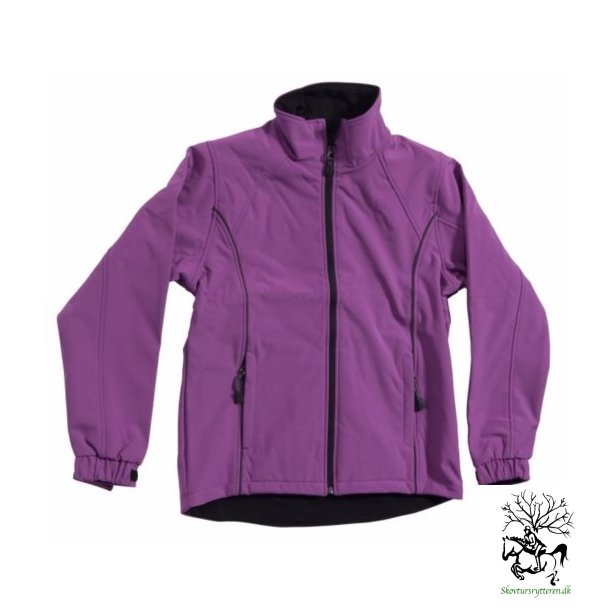 Ridejakke i softshell til brn fra Ocean i lilla eller navy bl