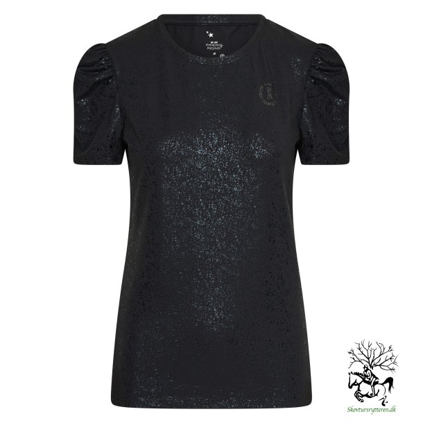 T-shirt fra IR med pufrmer "Britt" sort mnster