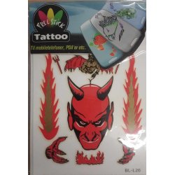 Telefon og I-Pat Klistermrker i tyndt gummi "Tatoo" Himmel og helved