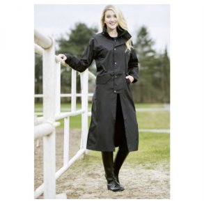  Regnfrakke med rideslidser, knitrer ikke 