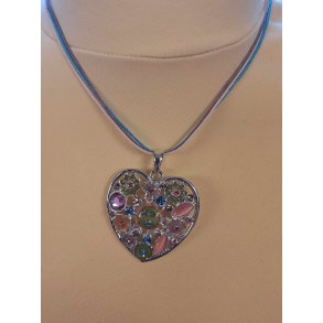 Hjerte Halskde fra Glamour Multifarvet