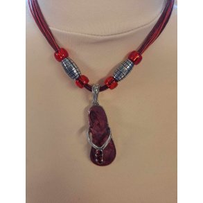 Halskde med stor klipklap Rd