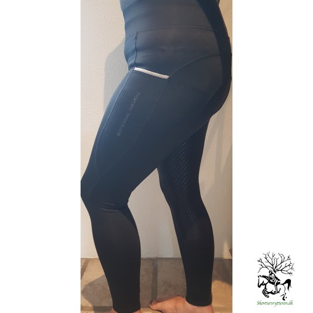 Ridetights til vinter fra IR med full silikone grib  og slv glimmer "El Capone " Sort 