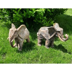 Elefant i polystyren til ude eller inde -1 stk med snabel nede 