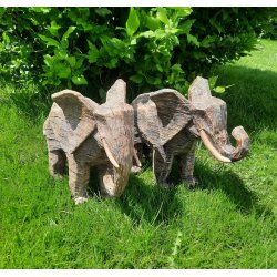 Elefant i polystyren til ude eller inde -1 stk med snabel nede 