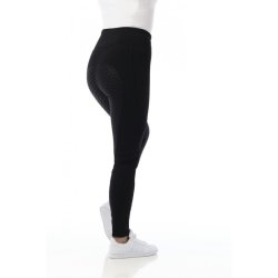 Ridetights med fleece foer og full silikone grib til vinter med meget stretch fra "DOLOM"  i sort 