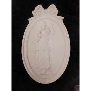 Gips relief dame med spejl.