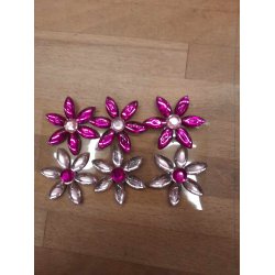 Deko blomster med dobbelt magnet pakke med 36 stk i bl eller pink