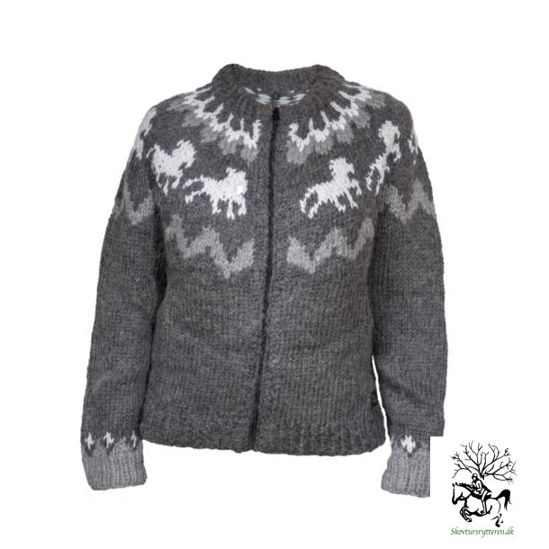  Uldsweater fra  Karlslund Tlta med lynls.