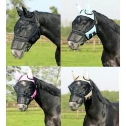 Fluemaske til med aftagelig nseklap - fra str. mini shetlnder