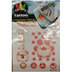 Telefon og I-Pat Klistermrker i tyndt gummi "Tatoo"  lyserde motiver