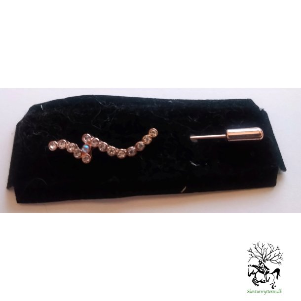 Plastron n�l med hvide sten