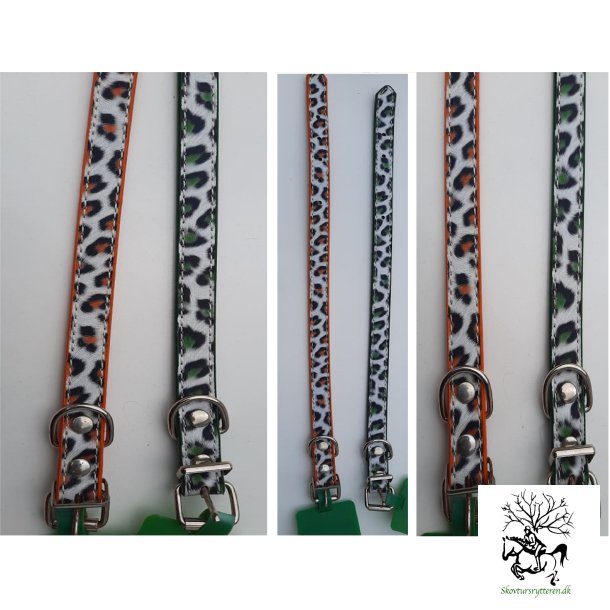 Halsbnd til sm hunde eller hvalpe - leopard mnster 