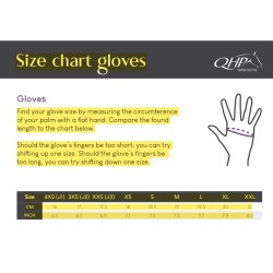 Ridehandsker til vinter fra QHP "Litz" Junior - sort/ lilla