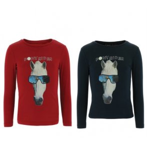 T-shirt med heste tryk fra  EQUI-KIDS 