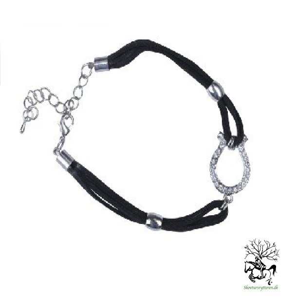 Armbnd med hestesko med similisten og lder rem 