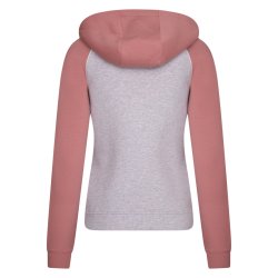 Hoodie fra HV Polo med lynls "Mariet" Gr med fersken detaljer