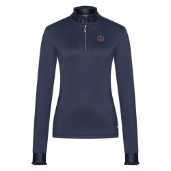 Ridebluse Langrmet funktion med flser fra IR "Anna" navy bl eller blomme 