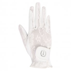 Ridehandsker med blonder 