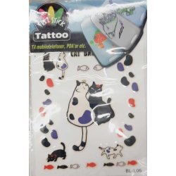Telefon og I-Pat Klistermrker i tyndt gummi "Tatoo" katte