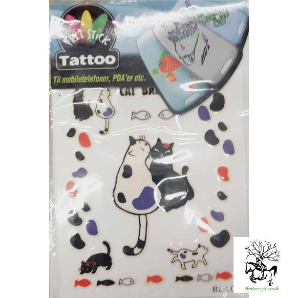 Telefon og I-Pat Klistermrker i tyndt gummi "Tatoo" katte