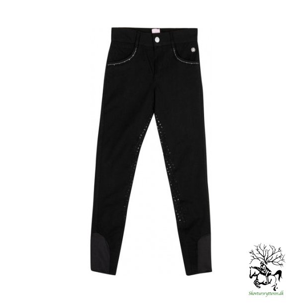 Ridebukser med similisten og slv glimmer p bag lommen full silikone grip "Kiss The Sky"