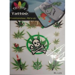 Telefon og I-Pat Klistermrker i tyndt gummi "Tatoo" skeletter og kranier