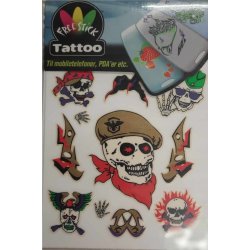 Telefon og I-Pat Klistermrker i tyndt gummi "Tatoo" skeletter og kranier