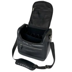 Strigletaske i kunstlder med flytbare rum fra Le Mieux i sort