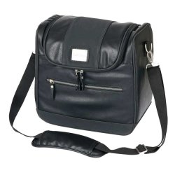 Strigletaske i kunstlder med flytbare rum fra Le Mieux i sort