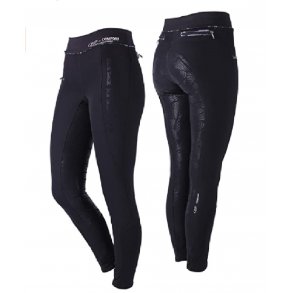 Ridetights med elastisk talje og mnster fra QHP 