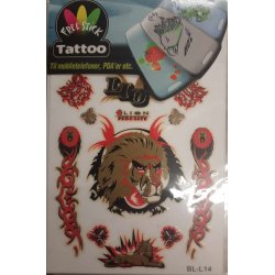 Telefon og I-Pat Klistermrker i tyndt gummi "Tatoo" Rovdyr 