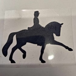 5 Stk. Strygemrker med dressurhest i flere farver