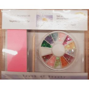 Negle deko rondel med fil og neglerenser 3 dele 