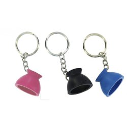 Nglering med gummi klokke 2,5 x 3 cm i bl eller pink