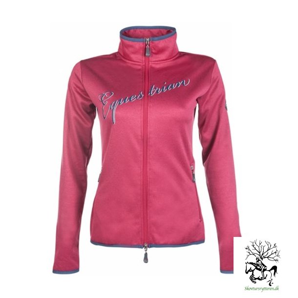 Ride Cardigan til ridning fra HKM med fleece foer og lynls "ONTARIO" Hindbr rd