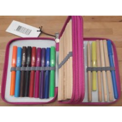 Penalhus dobbelt i lilla eller pink