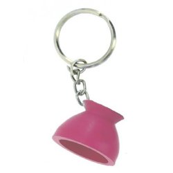 Nglering med gummi klokke 2,5 x 3 cm i bl eller pink