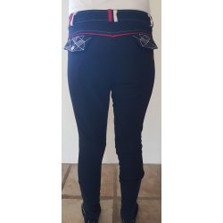 Ridebukser vinter i softshell fra QHP "Glacier"" navy str 34