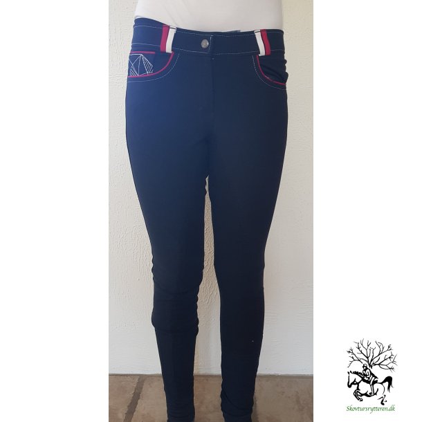 Ridebukser vinter i softshell fra QHP "Glacier"" navy str 34